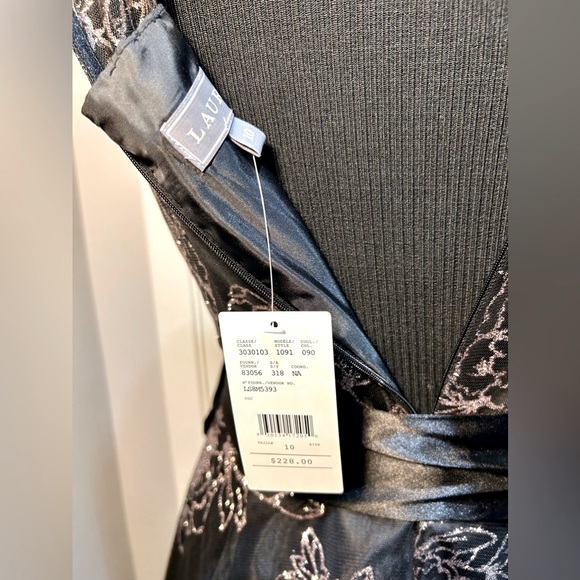 Laura Cocktail Dress Black with Rose Gold Glitter Size 10 - Picture 8 of 9